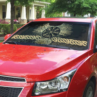 Vegvisir Compass Viking Auto Sun Shade with Yggdrasil Tree and Axe Symbols Norse Mythology Tribute - Wonder Print Shop