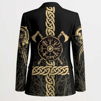 Vegvisir Compass Viking Blazer with Yggdrasil Tree and Axe Symbols Norse Mythology Tribute - Wonder Print Shop