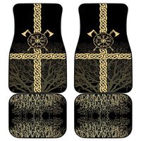 Vegvisir Compass Viking Car Mats with Yggdrasil Tree and Axe Symbols Norse Mythology Tribute - Wonder Print Shop