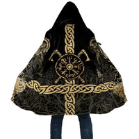 Vegvisir Compass Viking Cloak with Yggdrasil Tree and Axe Symbols Norse Mythology Tribute - Wonder Print Shop