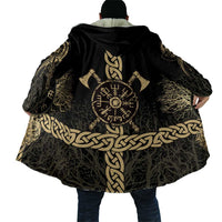 Vegvisir Compass Viking Cloak with Yggdrasil Tree and Axe Symbols Norse Mythology Tribute - Wonder Print Shop