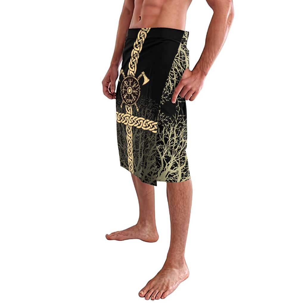 Vegvisir Compass Viking Lavalava with Yggdrasil Tree and Axe Symbols Norse Mythology Tribute - Wonder Print Shop