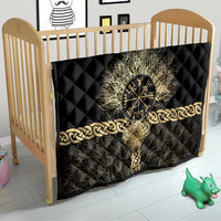 Vegvisir Compass Viking Quilt with Yggdrasil Tree and Axe Symbols Norse Mythology Tribute - Wonder Print Shop