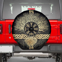 Vegvisir Compass Viking Spare Tire Cover with Yggdrasil Tree and Axe Symbols Norse Mythology Tribute - Wonder Print Shop