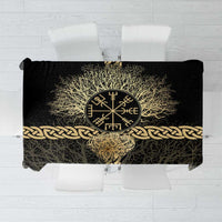 Vegvisir Compass Viking Tablecloth with Yggdrasil Tree and Axe Symbols Norse Mythology Tribute - Wonder Print Shop