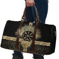 Vegvisir Compass Viking Travel Bag with Yggdrasil Tree and Axe Symbols Norse Mythology Tribute - Wonder Print Shop