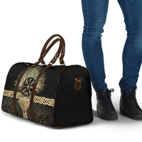 Vegvisir Compass Viking Travel Bag with Yggdrasil Tree and Axe Symbols Norse Mythology Tribute - Wonder Print Shop