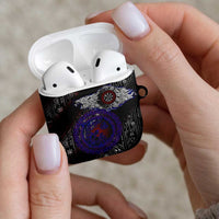 Fenrir Wolf Viking AirPods Case with Vegvisir Runes and Red Circle Norse Legend Tribute - Wonder Print Shop