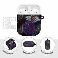 Fenrir Wolf Viking AirPods Case with Vegvisir Runes and Red Circle Norse Legend Tribute - Wonder Print Shop