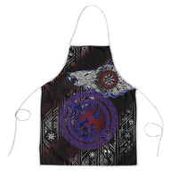 Fenrir Wolf Viking Apron with Vegvisir Runes and Red Circle Norse Legend Tribute - Wonder Print Shop
