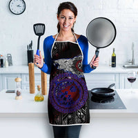 Fenrir Wolf Viking Apron with Vegvisir Runes and Red Circle Norse Legend Tribute - Wonder Print Shop
