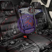 Fenrir Wolf Viking Back Car Seat Cover with Vegvisir Runes and Red Circle Norse Legend Tribute - Wonder Print Shop