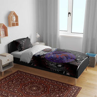 Fenrir Wolf Viking Bedding Set with Vegvisir Runes and Red Circle Norse Legend Tribute - Wonder Print Shop