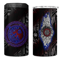 Fenrir Wolf Viking 4 in 1 Can Cooler Tumbler with Vegvisir Runes and Red Circle Norse Legend Tribute - Wonder Print Shop