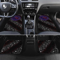 Fenrir Wolf Viking Car Mats with Vegvisir Runes and Red Circle Norse Legend Tribute - Wonder Print Shop