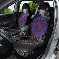 Fenrir Wolf Viking Car Seat Cover with Vegvisir Runes and Red Circle Norse Legend Tribute - Wonder Print Shop