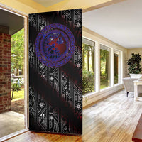 Fenrir Wolf Viking Door Cover with Vegvisir Runes and Red Circle Norse Legend Tribute - Wonder Print Shop