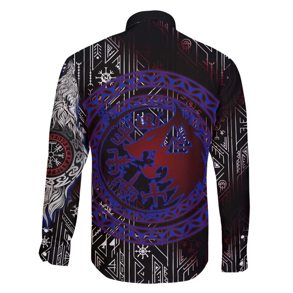 Fenrir Wolf Viking Family Matching Puletasi and Hawaiian Shirt with Vegvisir Runes and Red Circle Norse Legend Tribute - Wonder Print Shop