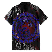 Fenrir Wolf Viking Family Matching Summer Maxi Dress and Hawaiian Shirt with Vegvisir Runes and Red Circle Norse Legend Tribute - Wonder Print Shop