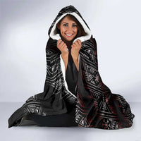 Fenrir Wolf Viking Hooded Blanket with Vegvisir Runes and Red Circle Norse Legend Tribute - Wonder Print Shop