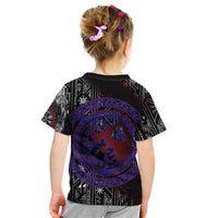 Fenrir Wolf Viking Kid T Shirt with Vegvisir Runes and Red Circle Norse Legend Tribute - Wonder Print Shop