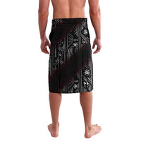 Fenrir Wolf Viking Lavalava with Vegvisir Runes and Red Circle Norse Legend Tribute - Wonder Print Shop