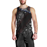 Fenrir Wolf Viking Men Tank Top with Vegvisir Runes and Red Circle Norse Legend Tribute - Wonder Print Shop