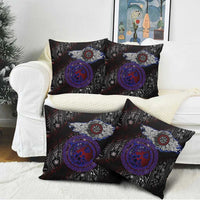 Fenrir Wolf Viking Pillow Cover with Vegvisir Runes and Red Circle Norse Legend Tribute - Wonder Print Shop