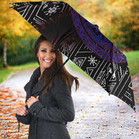 Fenrir Wolf Viking Umbrella with Vegvisir Runes and Red Circle Norse Legend Tribute - Wonder Print Shop