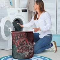 Viking Warrior Laundry Basket with Runes and Blood Battle Scene Norse Valor Tribute - Wonder Print Shop