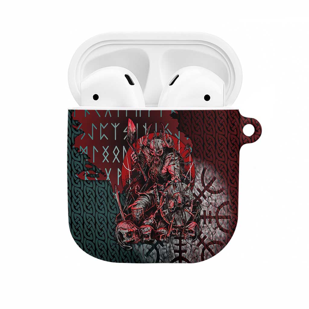 Viking Warrior AirPods Case with Runes and Blood Battle Scene Norse Valor Tribute - Wonder Print Shop