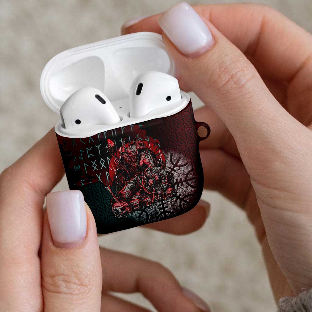 Viking Warrior AirPods Case with Runes and Blood Battle Scene Norse Valor Tribute - Wonder Print Shop