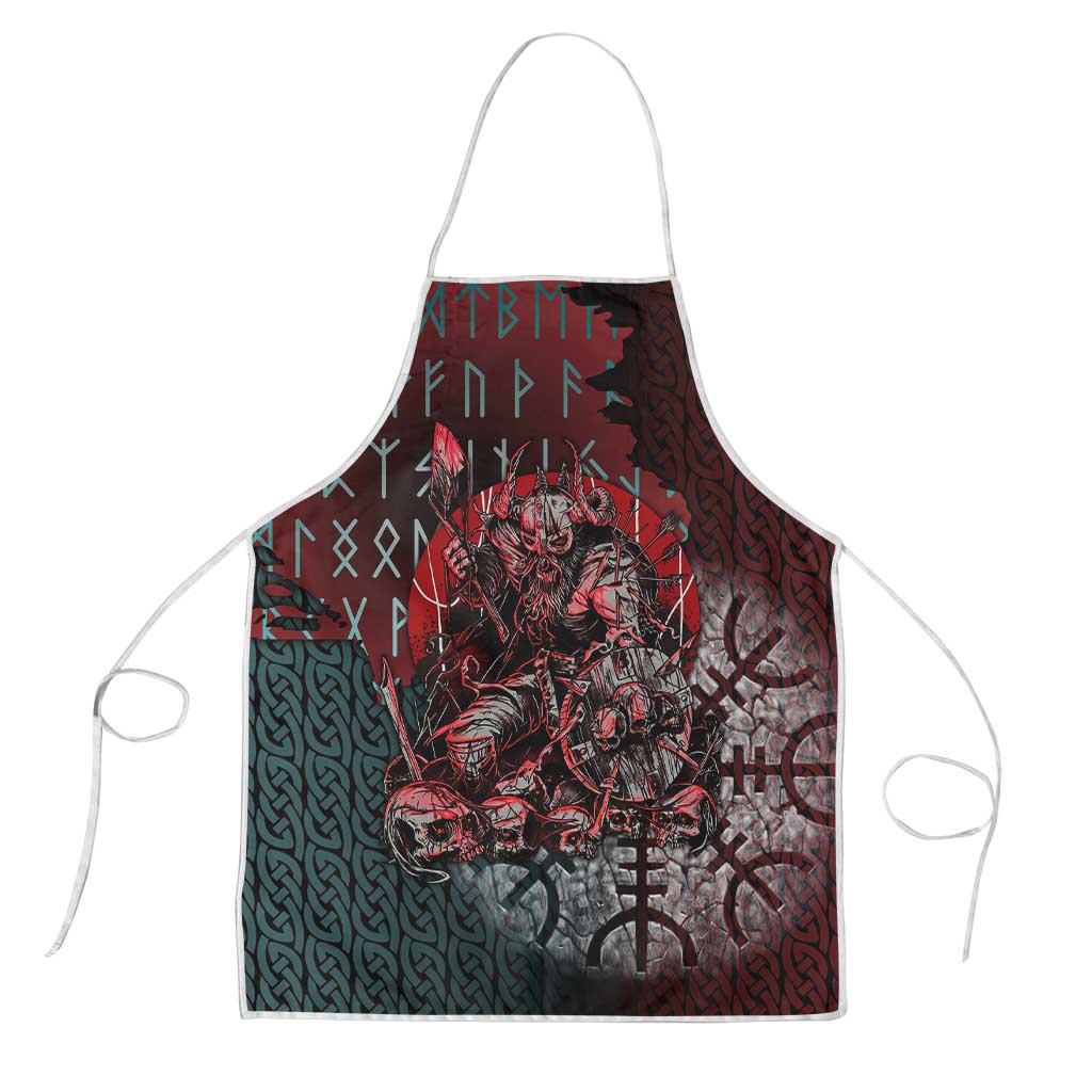 Viking Warrior Apron with Runes and Blood Battle Scene Norse Valor Tribute - Wonder Print Shop