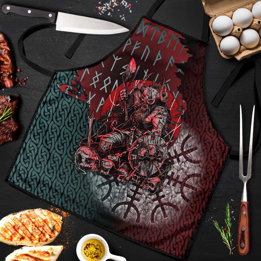 Viking Warrior Apron with Runes and Blood Battle Scene Norse Valor Tribute - Wonder Print Shop