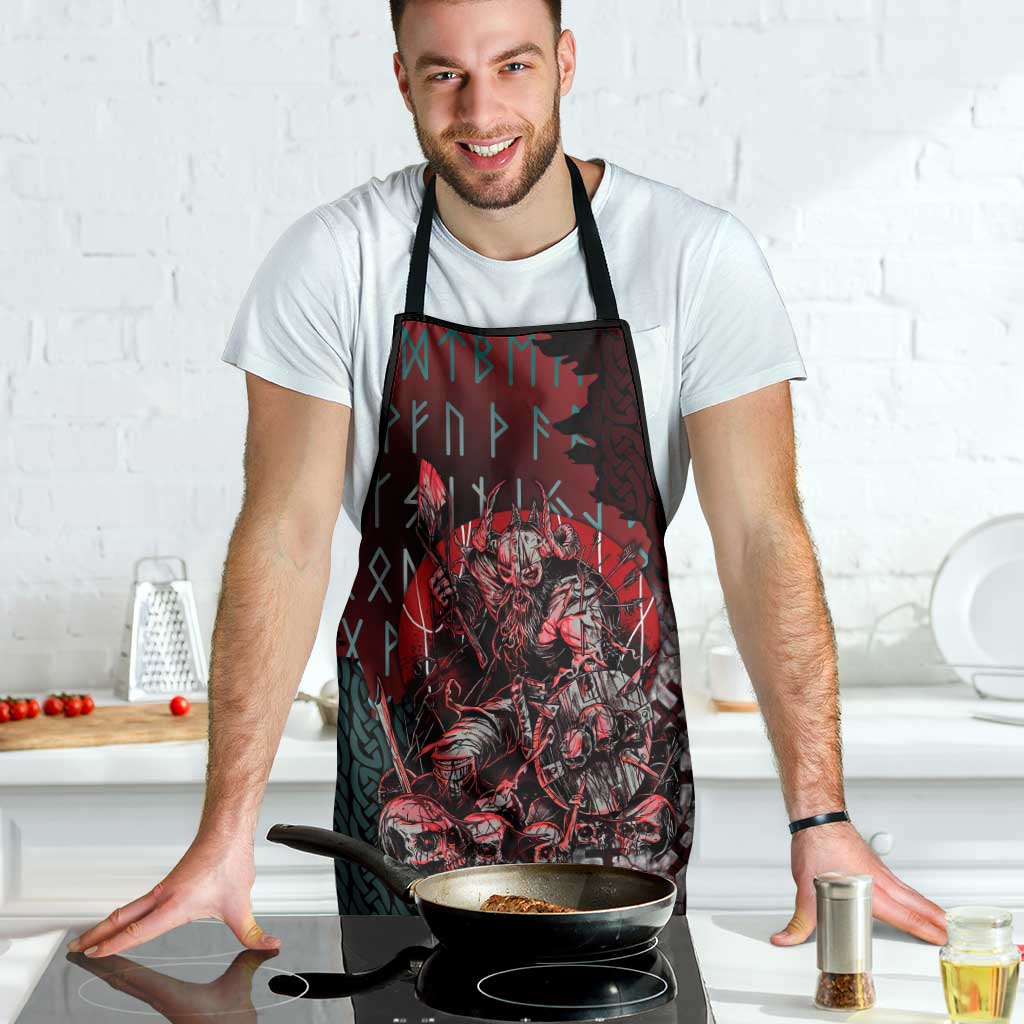 Viking Warrior Apron with Runes and Blood Battle Scene Norse Valor Tribute - Wonder Print Shop