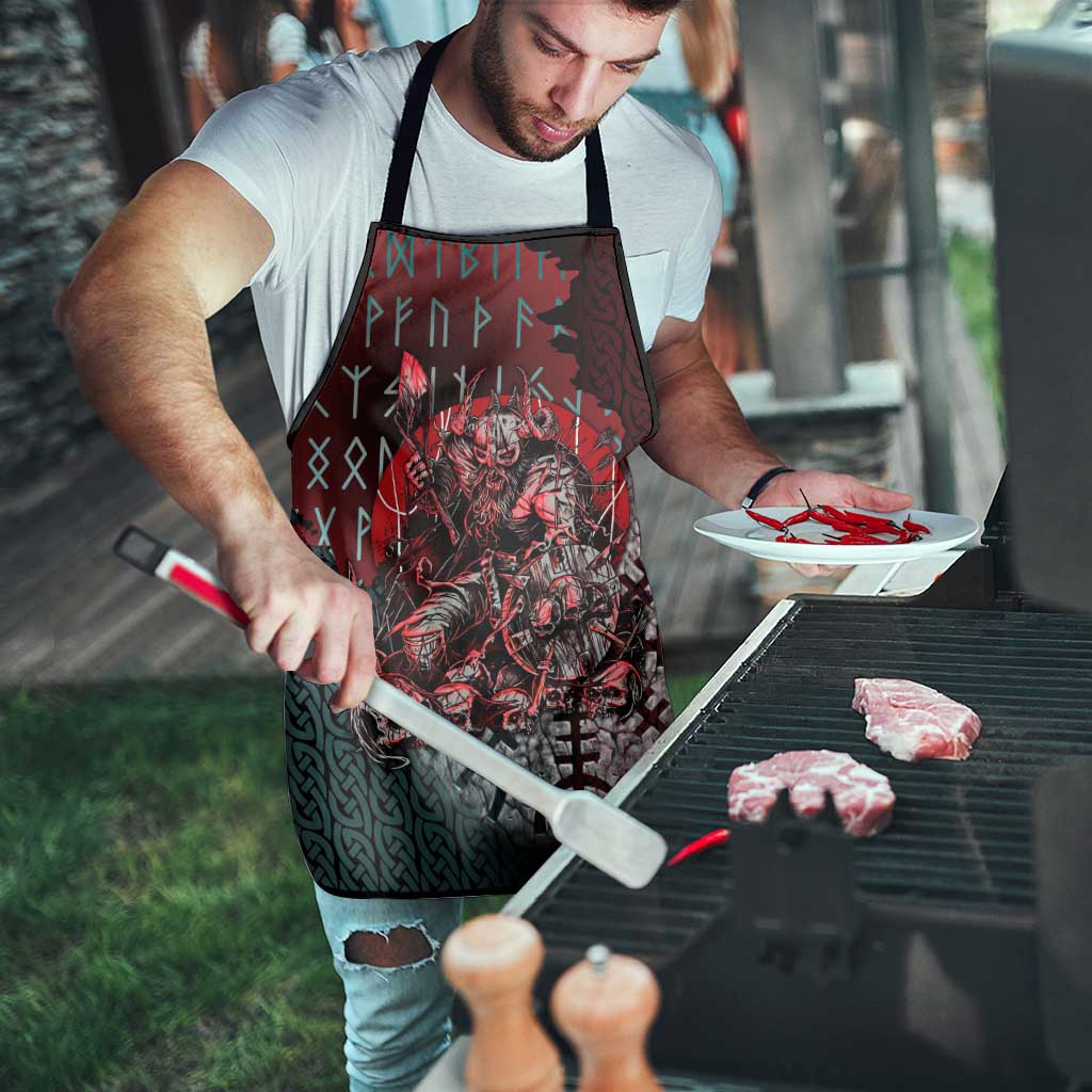 Viking Warrior Apron with Runes and Blood Battle Scene Norse Valor Tribute - Wonder Print Shop