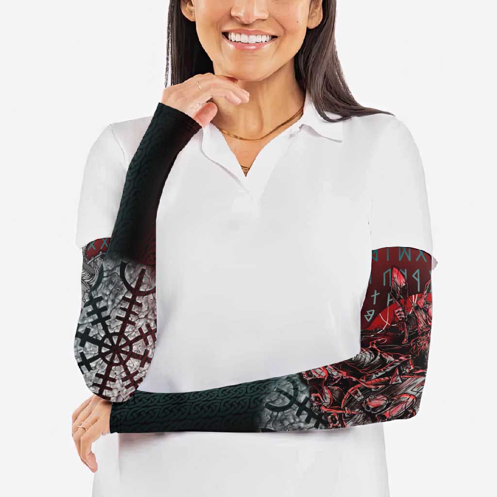 Viking Warrior Arm Sleeves with Runes and Blood Battle Scene Norse Valor Tribute - Wonder Print Shop