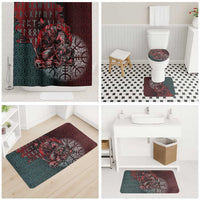 Viking Warrior Bathroom Set with Runes and Blood Battle Scene Norse Valor Tribute - Wonder Print Shop