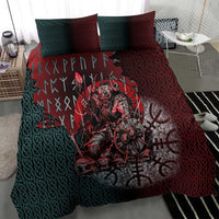 Viking Warrior Bedding Set with Runes and Blood Battle Scene Norse Valor Tribute - Wonder Print Shop