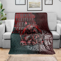 Viking Warrior Blanket with Runes and Blood Battle Scene Norse Valor Tribute - Wonder Print Shop