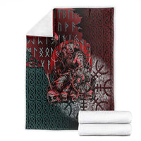 Viking Warrior Blanket with Runes and Blood Battle Scene Norse Valor Tribute - Wonder Print Shop