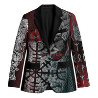Viking Warrior Blazer with Runes and Blood Battle Scene Norse Valor Tribute - Wonder Print Shop