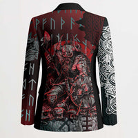 Viking Warrior Blazer with Runes and Blood Battle Scene Norse Valor Tribute - Wonder Print Shop