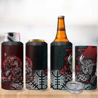 Viking Warrior 4 in 1 Can Cooler Tumbler with Runes and Blood Battle Scene Norse Valor Tribute - Wonder Print Shop