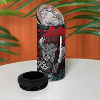 Viking Warrior 4 in 1 Can Cooler Tumbler with Runes and Blood Battle Scene Norse Valor Tribute - Wonder Print Shop