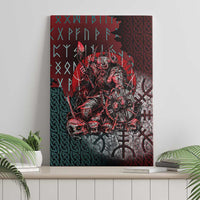 Viking Warrior Canvas Wall Art with Runes and Blood Battle Scene Norse Valor Tribute - Wonder Print Shop
