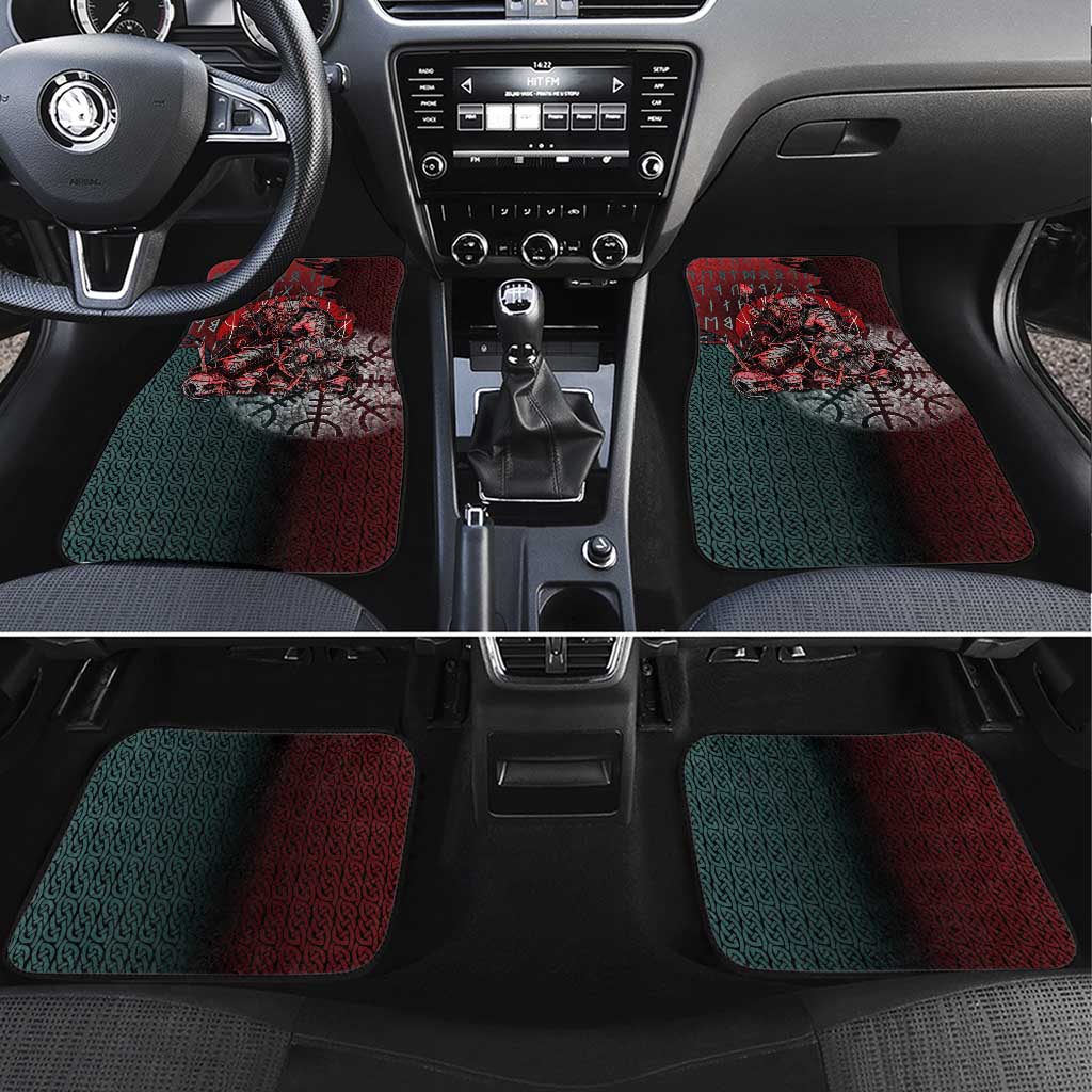 Viking Warrior Car Mats with Runes and Blood Battle Scene Norse Valor Tribute - Wonder Print Shop
