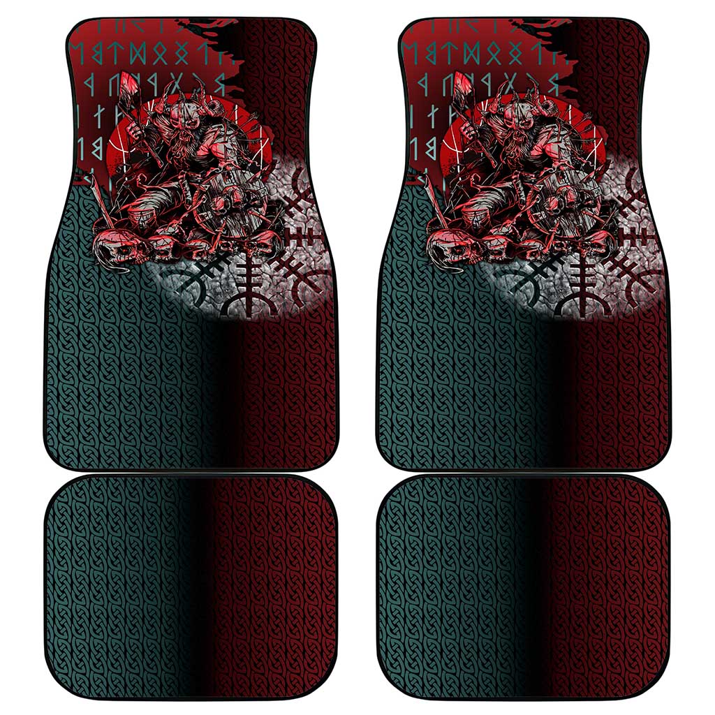 Viking Warrior Car Mats with Runes and Blood Battle Scene Norse Valor Tribute - Wonder Print Shop