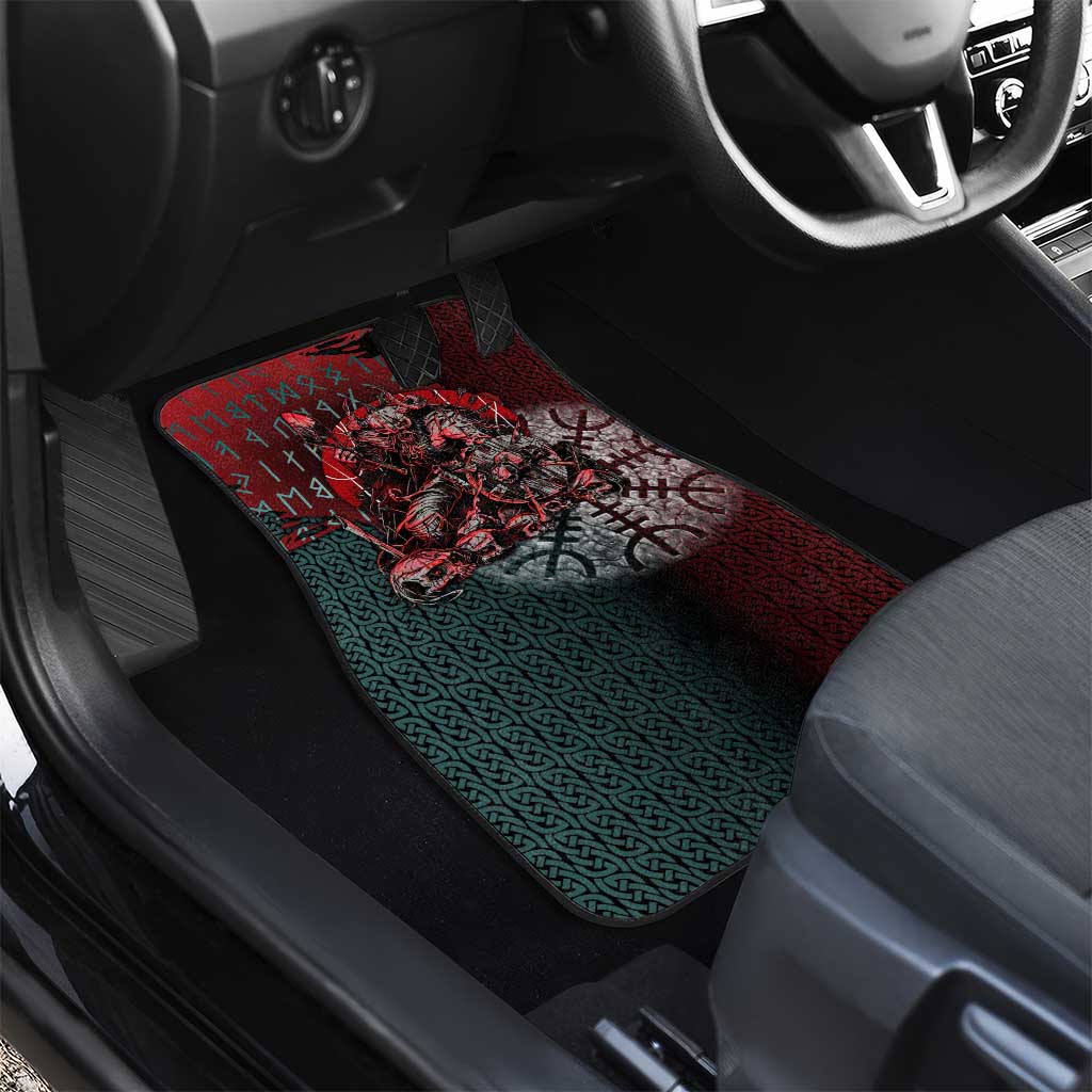 Viking Warrior Car Mats with Runes and Blood Battle Scene Norse Valor Tribute - Wonder Print Shop