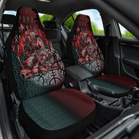 Viking Warrior Car Seat Cover with Runes and Blood Battle Scene Norse Valor Tribute - Wonder Print Shop